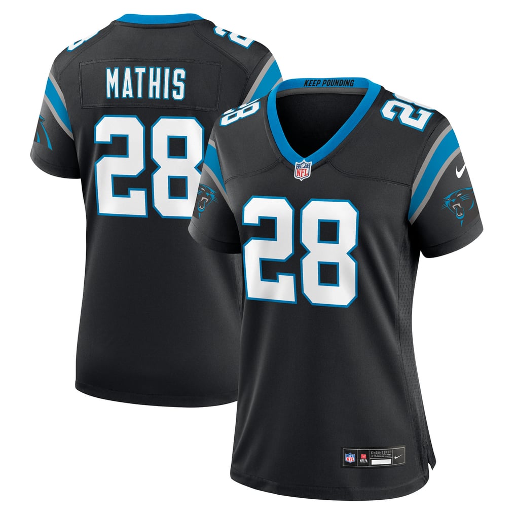 Women's Carolina Panthers Damarri Mathis Nike Black Team Game Jersey - Image 1