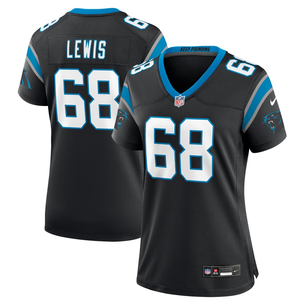 Women's Carolina Panthers Damien Lewis Nike Black Game Jersey - Image 1