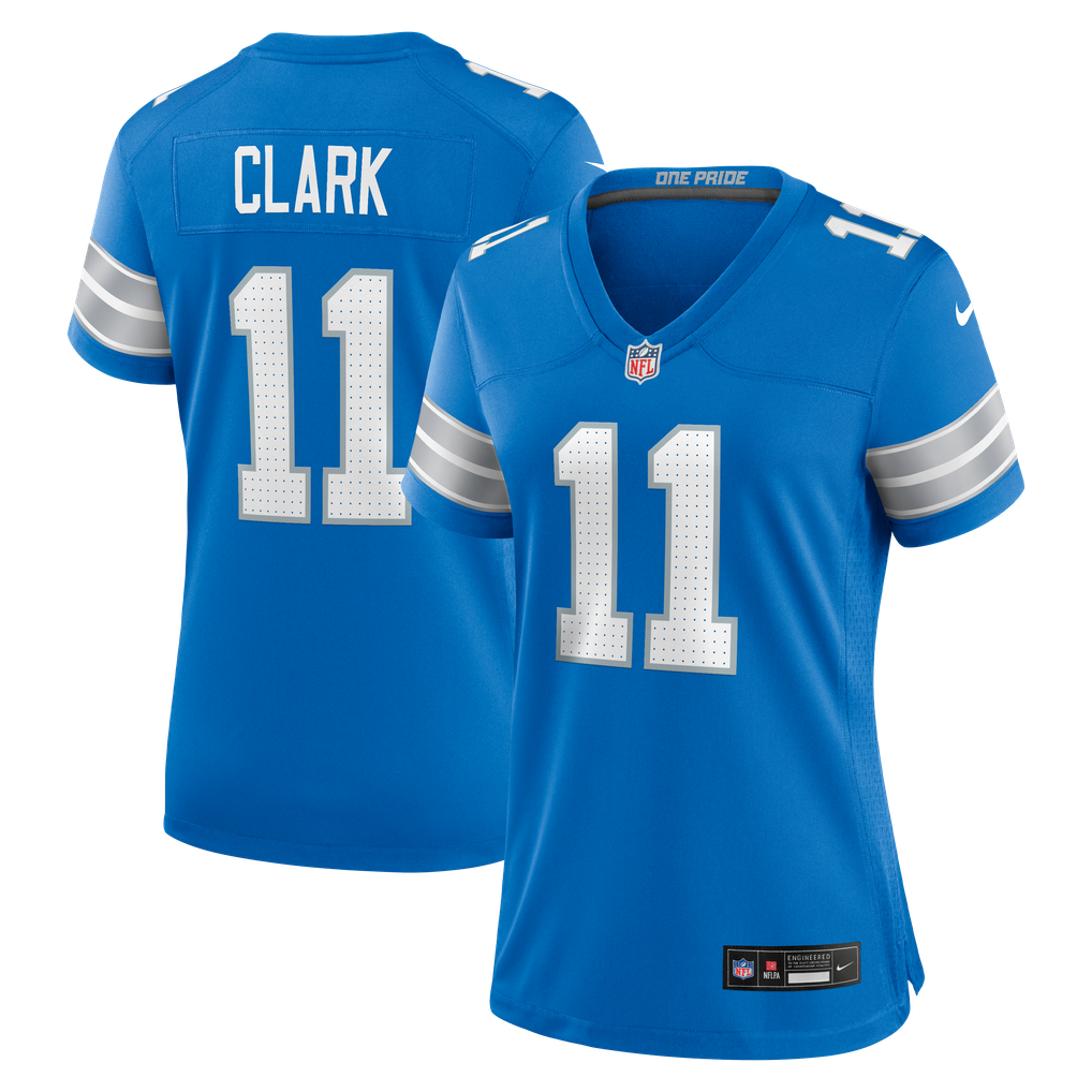 Women's Detroit Lions Damone Clark Nike  Blue Team Game Jersey - Image 2