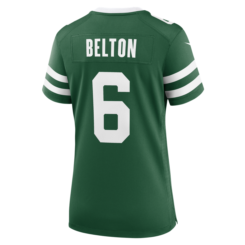 Women's New York Jets Dane Belton Nike Legacy Green Team Game Jersey - Image 8