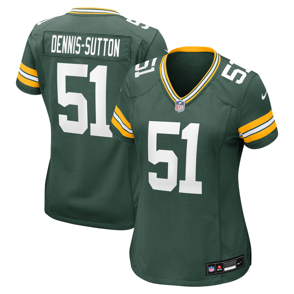 Women's Green Bay Packers Dani Dennis-Sutton Nike Green Team Game Jersey - Image 2