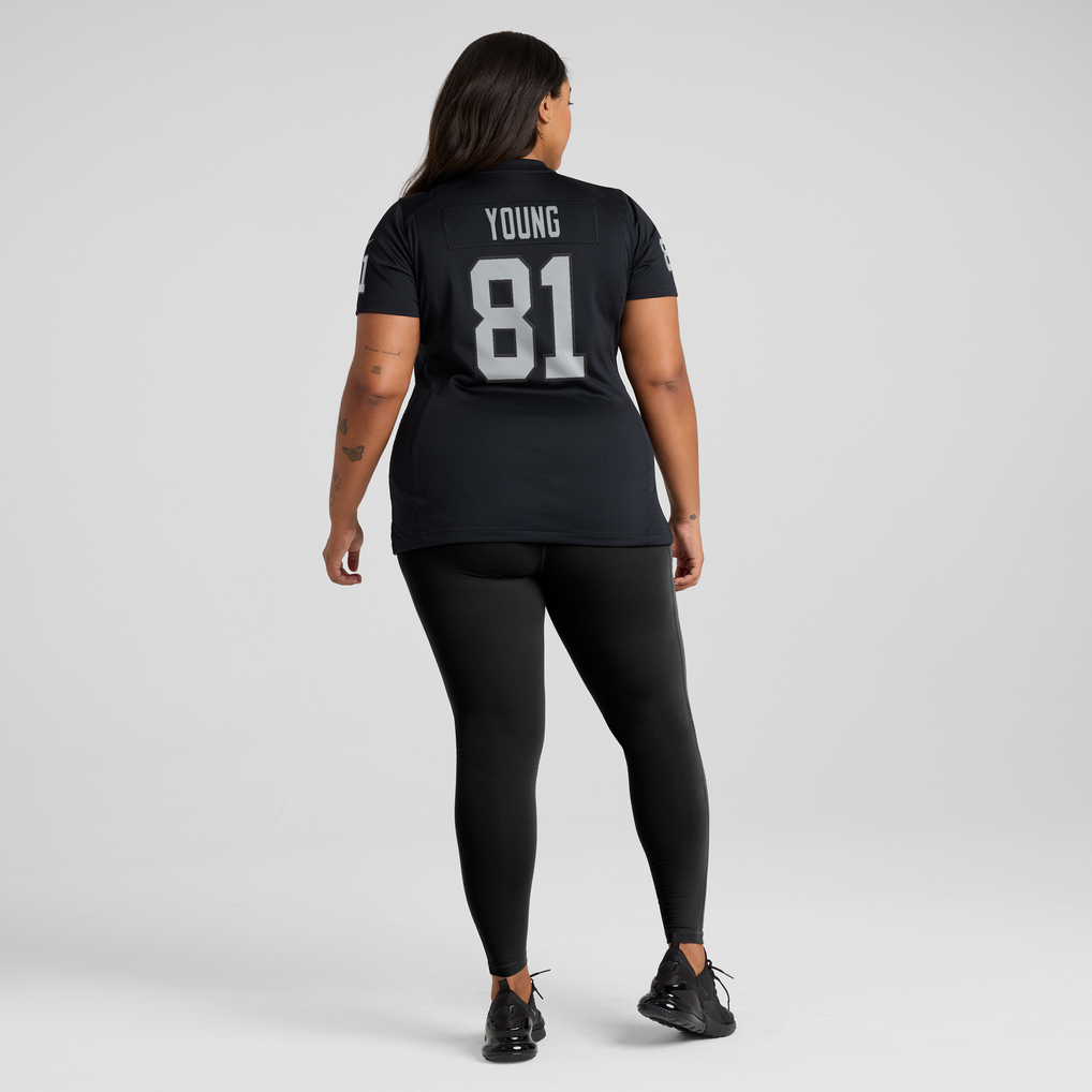 Women's Las Vegas Raiders Dareke Young Nike Black Team Game Jersey - Image 6