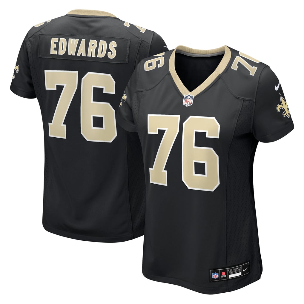 Women's New Orleans Saints David Edwards Nike  Black Team Game Jersey - Image 2
