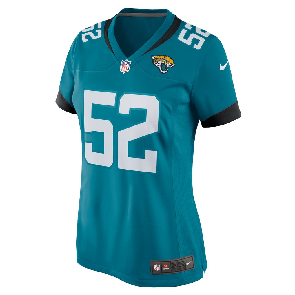 Women's Jacksonville Jaguars DaVon Hamilton Nike Teal Nike Game Jersey - Image 3
