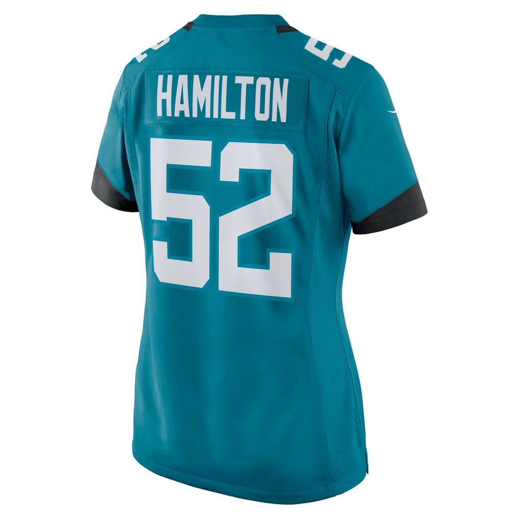 Women's Jacksonville Jaguars DaVon Hamilton Nike Teal Nike Game Jersey - Image 4