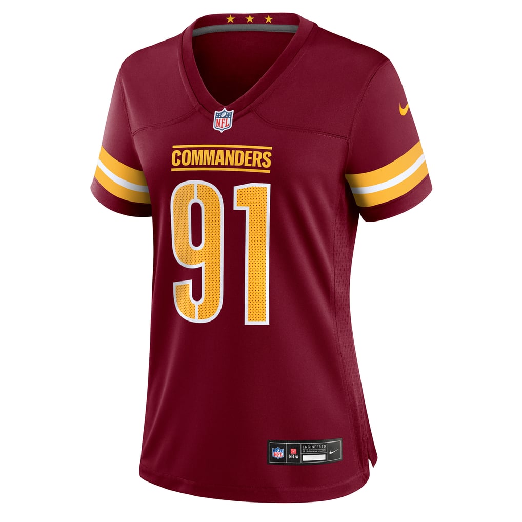 Women's Washington Commanders Deatrich Wise Jr. Nike  Burgundy Team Game Jersey - Image 3