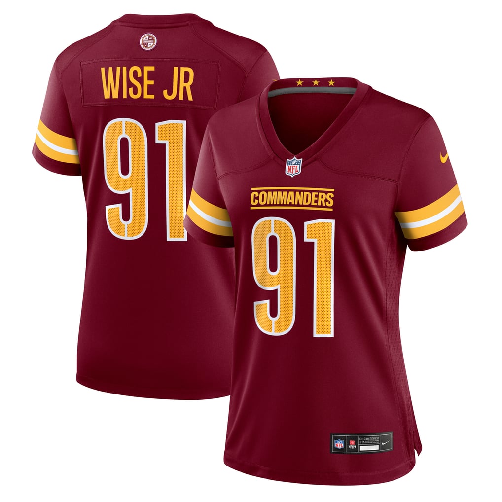 Women's Washington Commanders Deatrich Wise Jr. Nike  Burgundy Team Game Jersey - Image 1