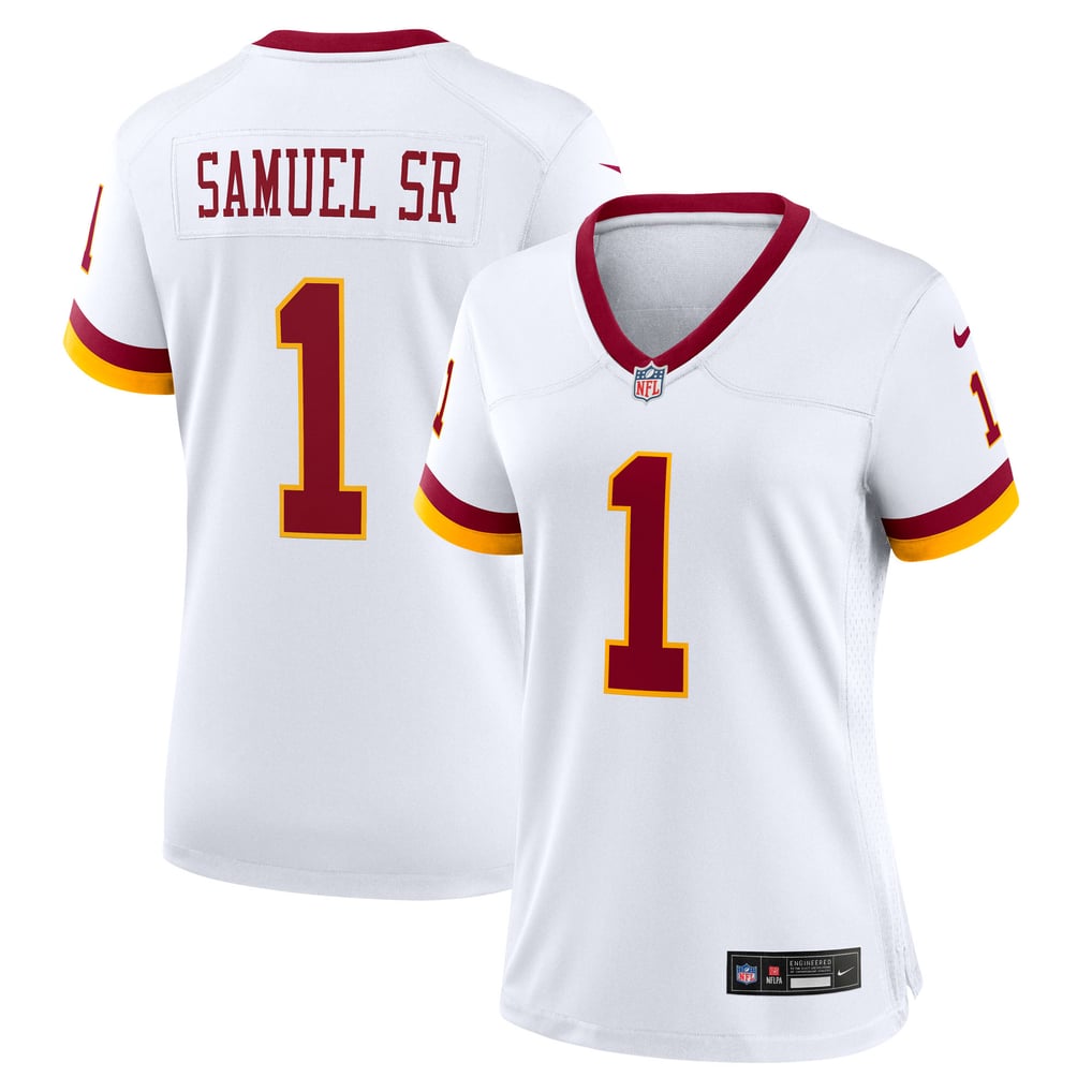 Women's Washington Commanders Deebo Samuel Sr Nike White Game Super Bowl Era Jersey - Image 1