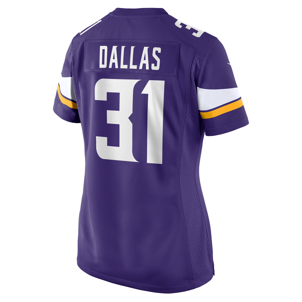 Women's Minnesota Vikings DeeJay Dallas Nike Purple Team Game Jersey - Image 8