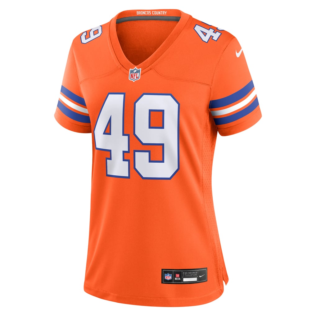 Women's Denver Broncos Dennis Smith Nike Orange Mile High Collection 1977 Throwback Retired Player Game Jersey - Image 3