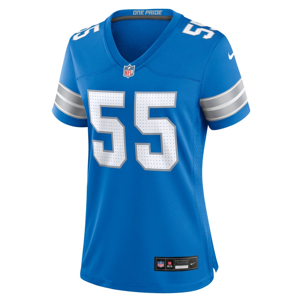 Women's Detroit Lions Derrick Barnes Nike  Blue Team Game Jersey - Image 3