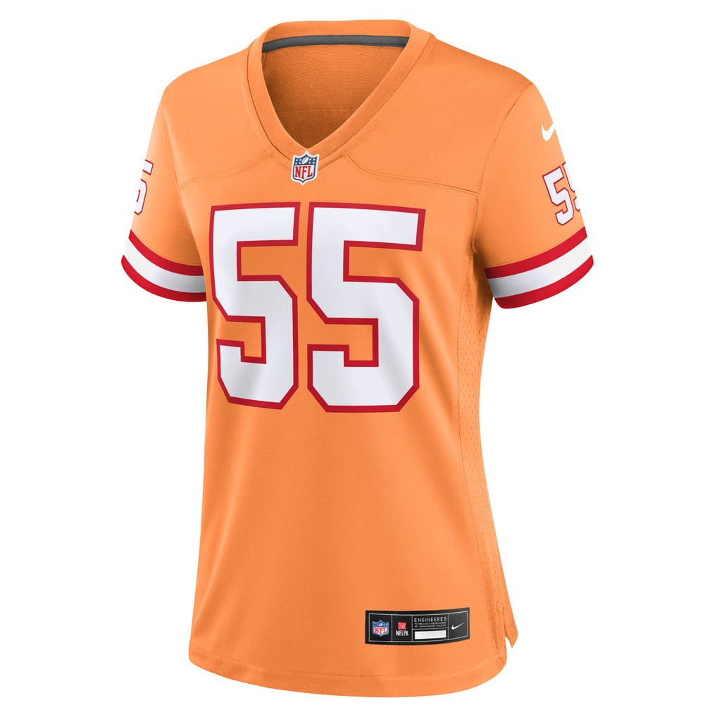 Women's Tampa Bay Buccaneers Derrick Brooks Nike Orange Throwback Game Jersey - Image 3