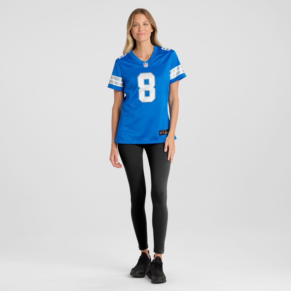 Women's Detroit Lions Derrick Moore Nike Blue Team Game Jersey - Image 3