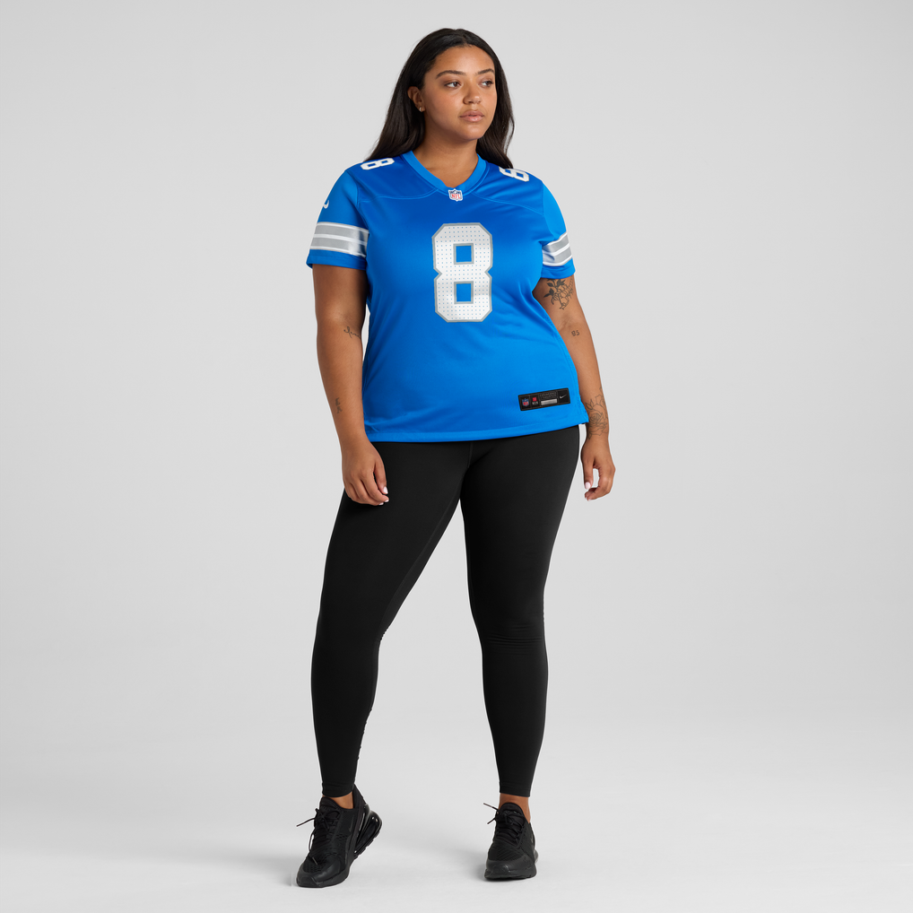 Women's Detroit Lions Derrick Moore Nike Blue Team Game Jersey - Image 5