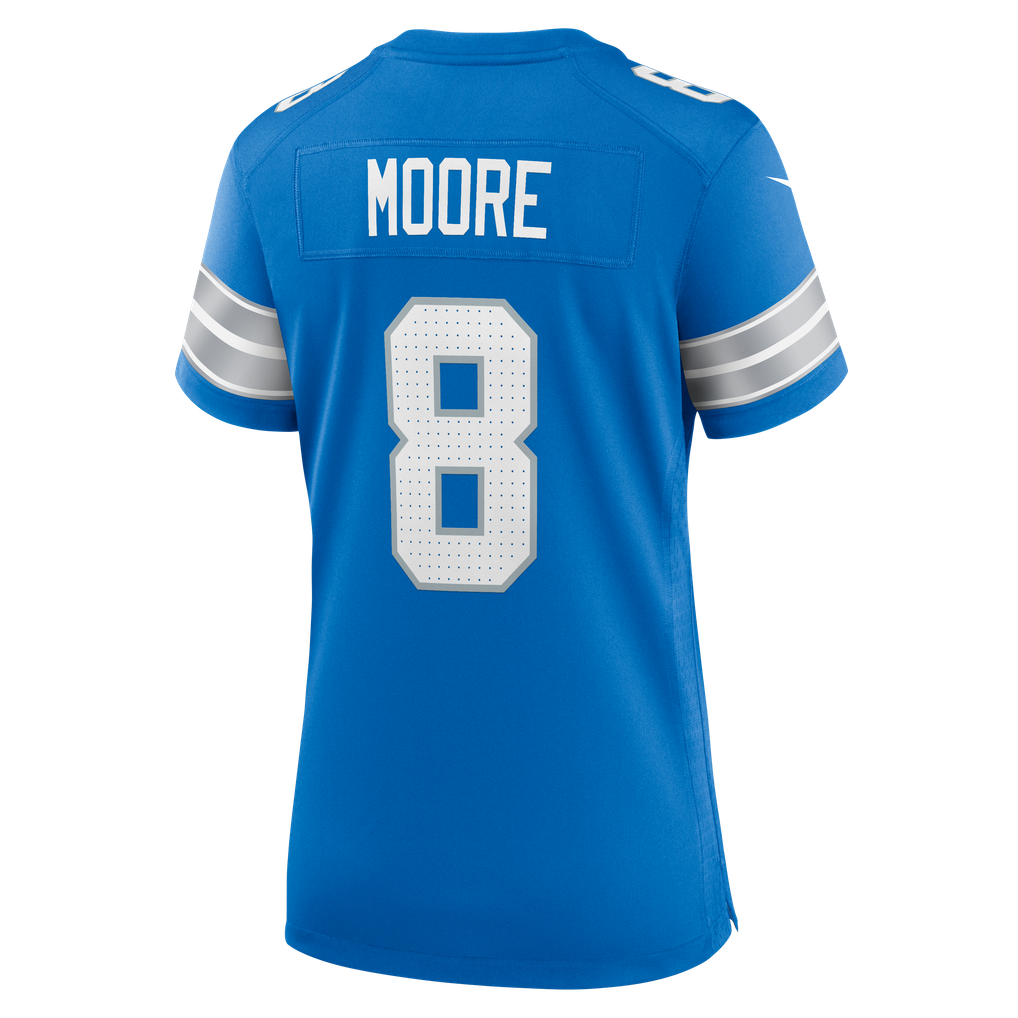 Women's Detroit Lions Derrick Moore Nike Blue Team Game Jersey - Image 8