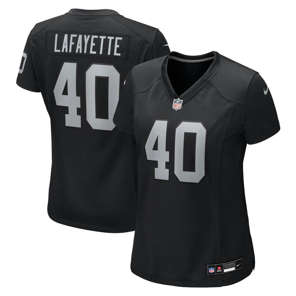 Women's Las Vegas Raiders Devin Lafayette Nike Black Team Game Jersey - Image 2