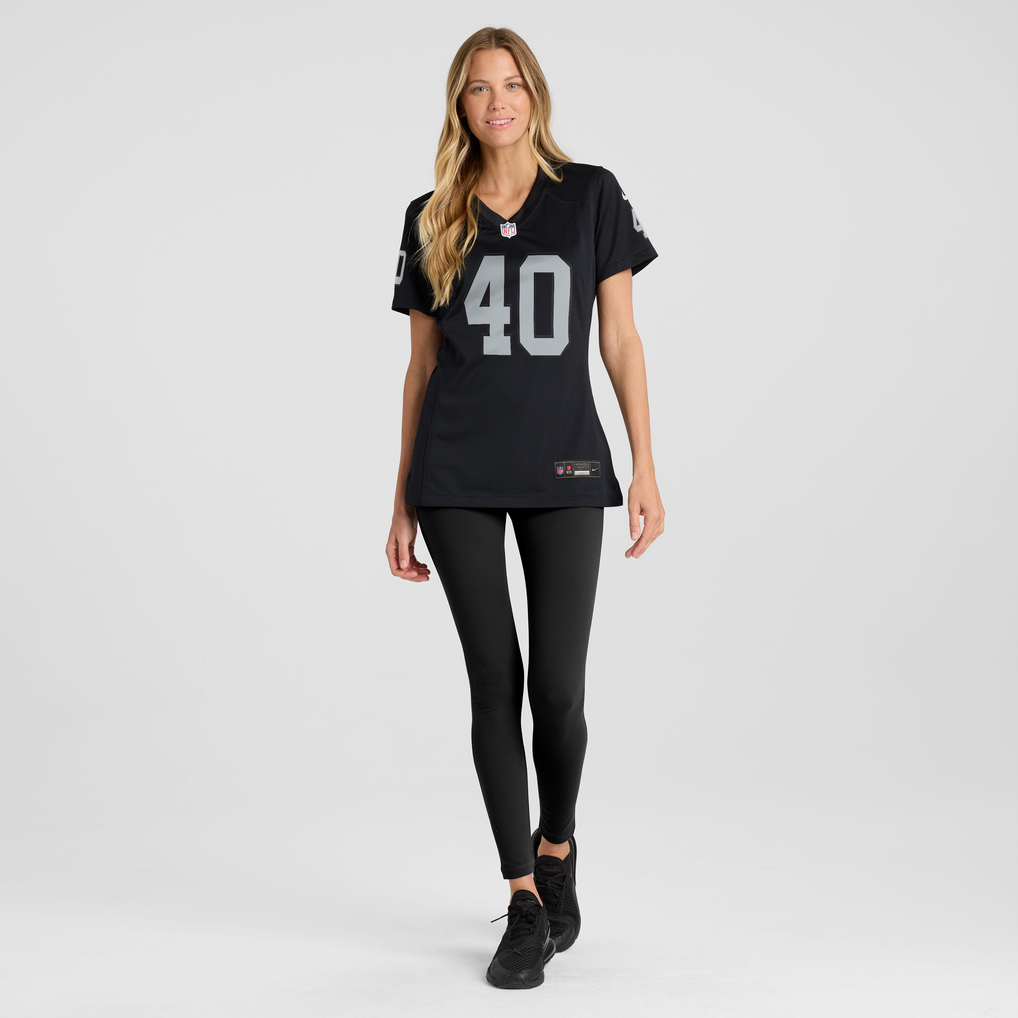 Women's Las Vegas Raiders Devin Lafayette Nike Black Team Game Jersey - Image 3