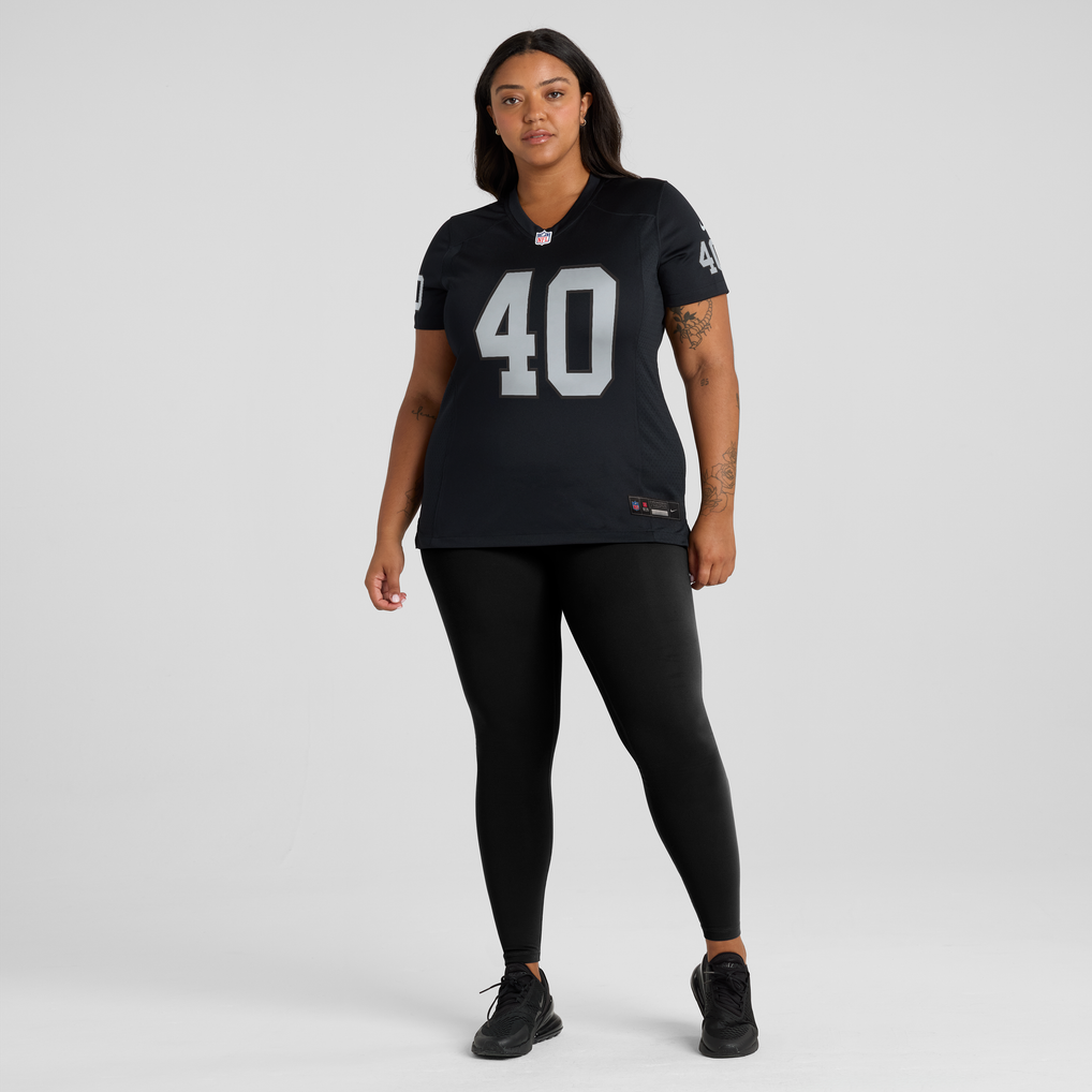 Women's Las Vegas Raiders Devin Lafayette Nike Black Team Game Jersey - Image 5