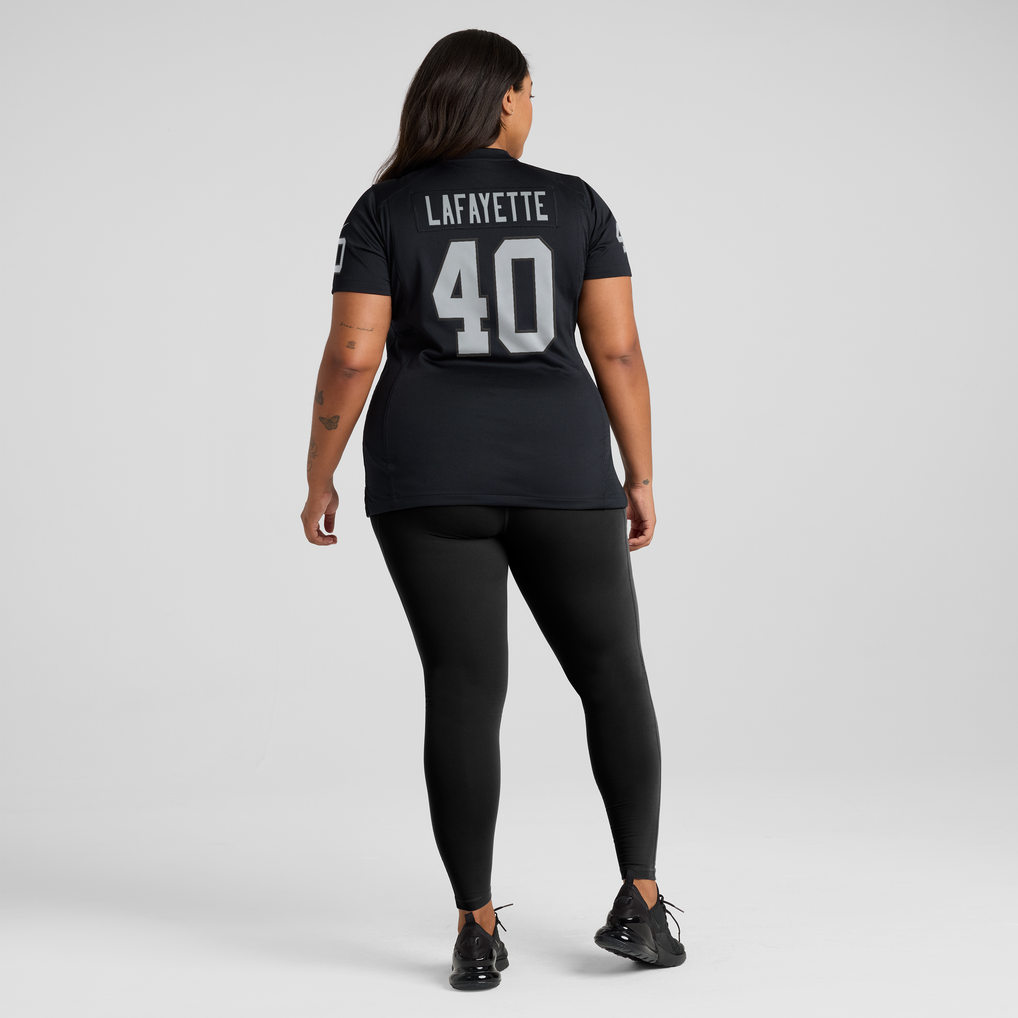 Women's Las Vegas Raiders Devin Lafayette Nike Black Team Game Jersey - Image 6