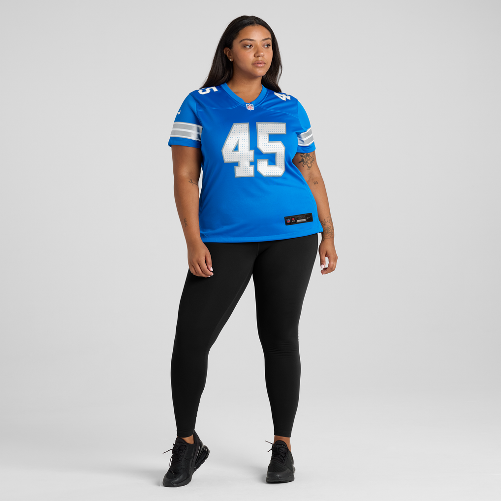 Women's Detroit Lions Devin White Nike Blue Team Game Jersey - Image 5
