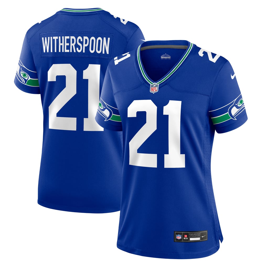 Women's Seattle Seahawks Devon Witherspoon Nike Royal Throwback Player Game Jersey - Image 2
