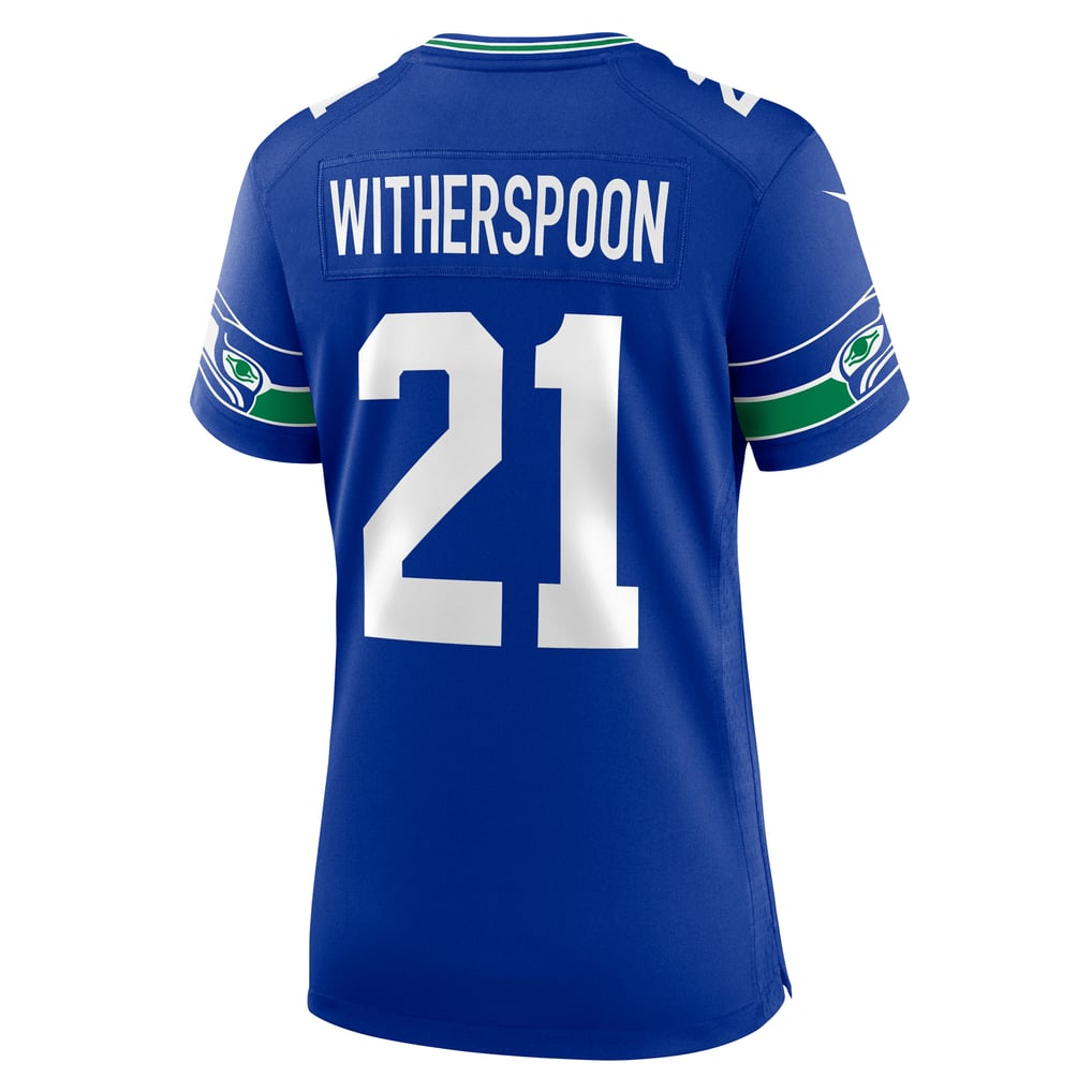 Women's Seattle Seahawks Devon Witherspoon Nike Royal Throwback Player Game Jersey - Image 4