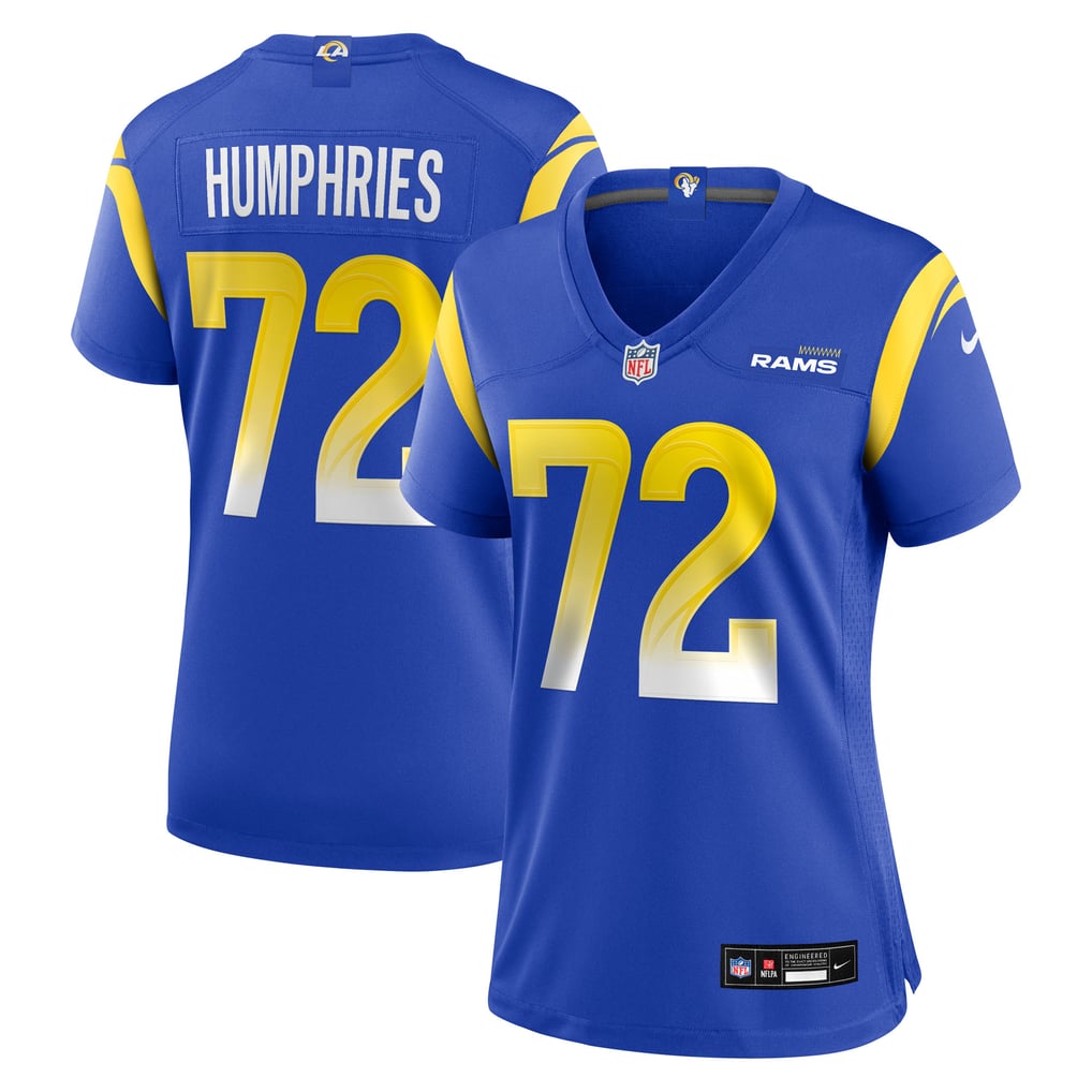 Women's Los Angeles Rams D.J. Humphries Nike  Royal Team Game Jersey - Image 1