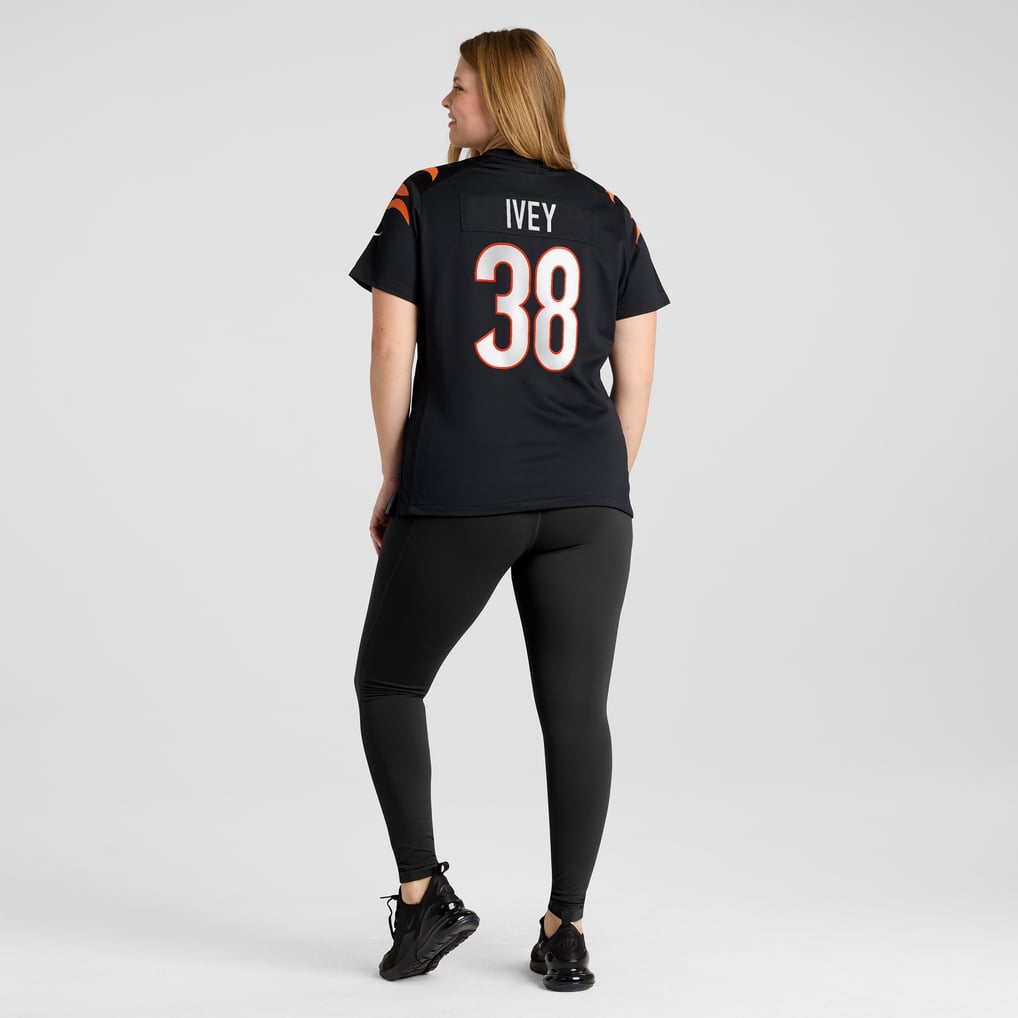 Women's Cincinnati Bengals DJ Ivey Nike Black Team Game Jersey - Image 8