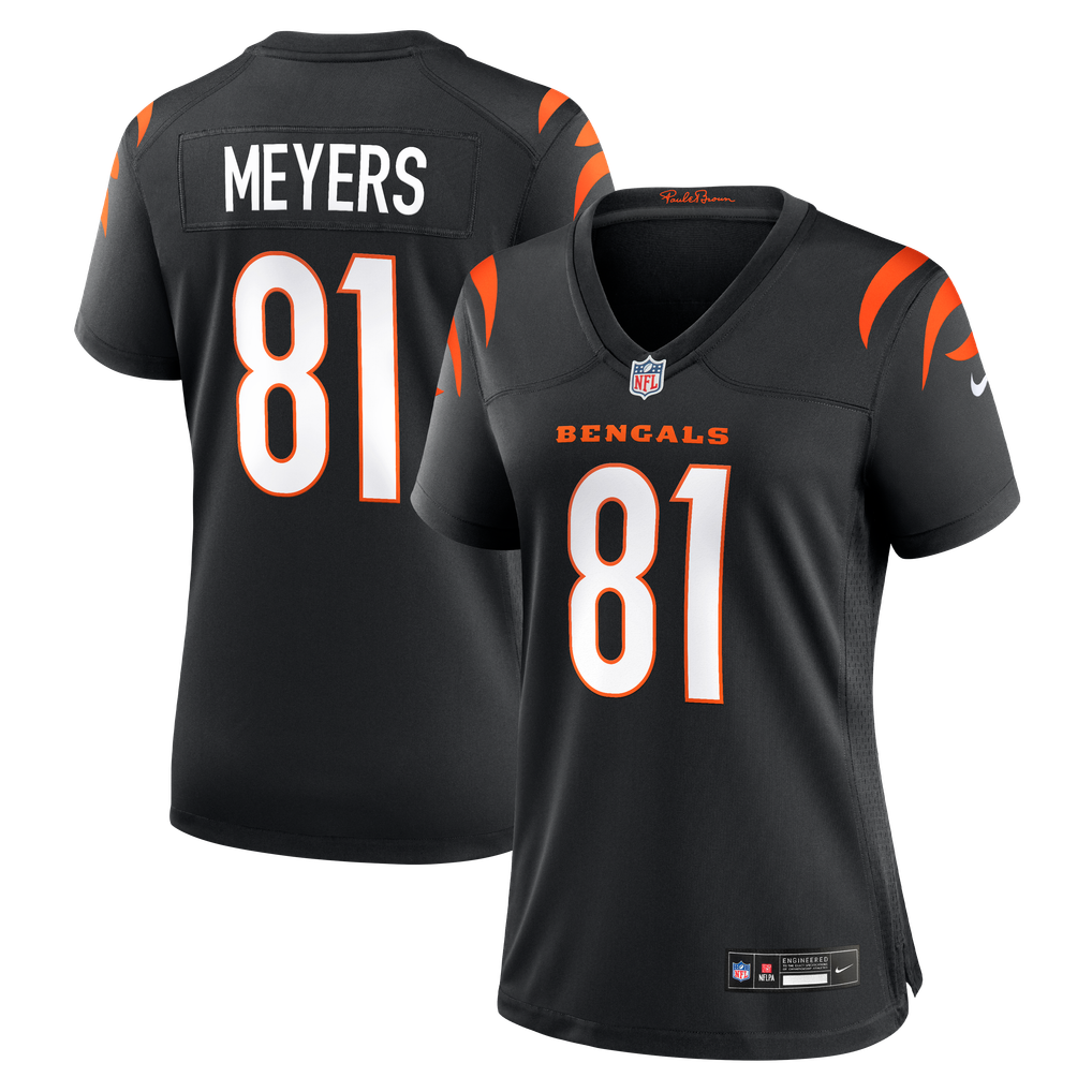 Women's Cincinnati Bengals Dohnte Meyers Nike Black Team Game Jersey - Image 1
