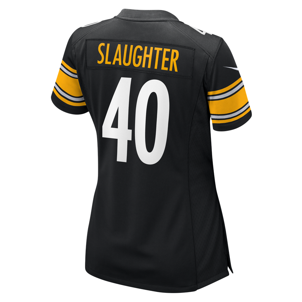 Women's Pittsburgh Steelers Doneiko Slaughter Nike Black Team Game Jersey - Image 8