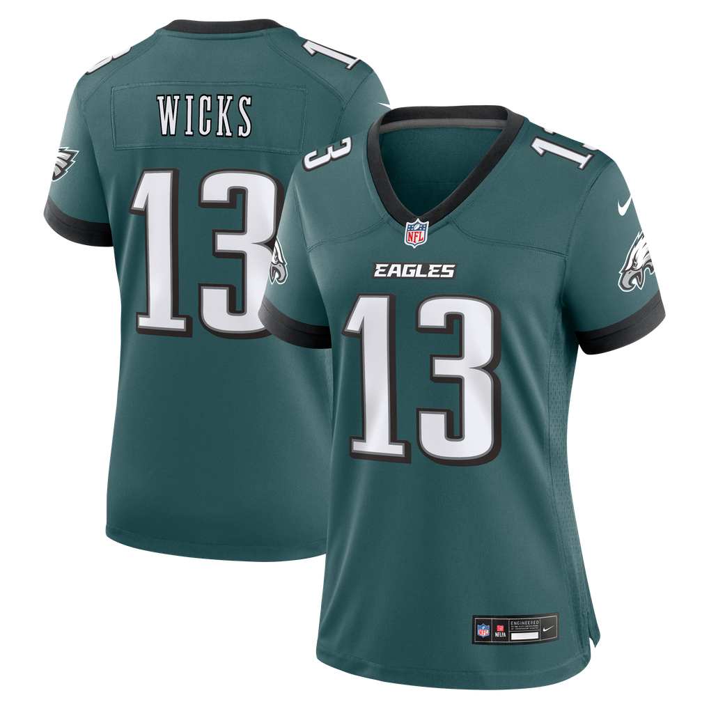 Women's Philadelphia Eagles Dontayvion Wicks Nike Midnight Green Team Game Jersey - Image 1