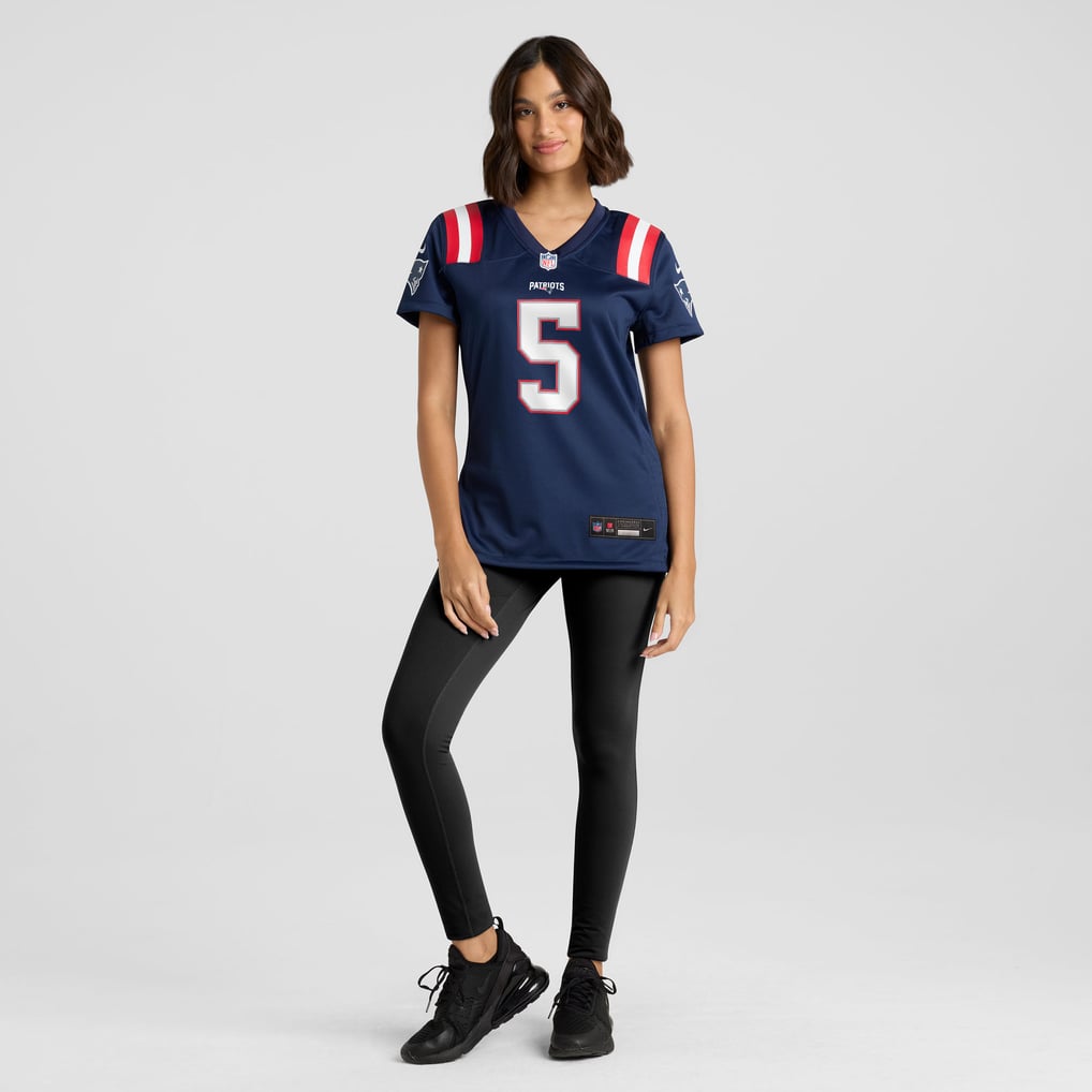 Women's New England Patriots Dre'Mont Jones Nike Navy Team Game Jersey - Image 3