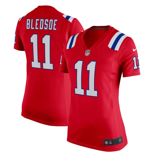 Women's New England Patriots Drew Bledsoe Nike Red Retired Game Jersey - Image 1
