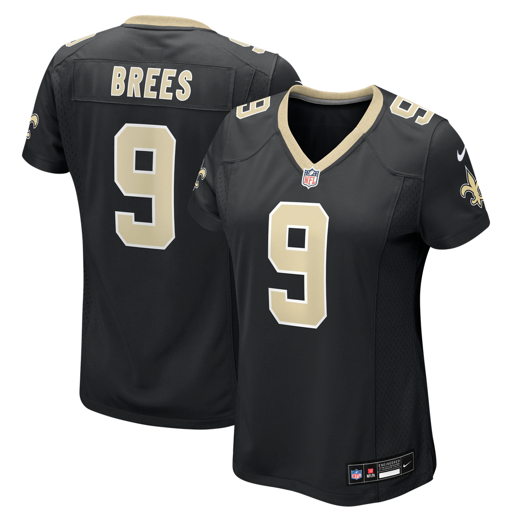 Women's New Orleans Saints Drew Brees Nike  Black Team Game Jersey - Image 2