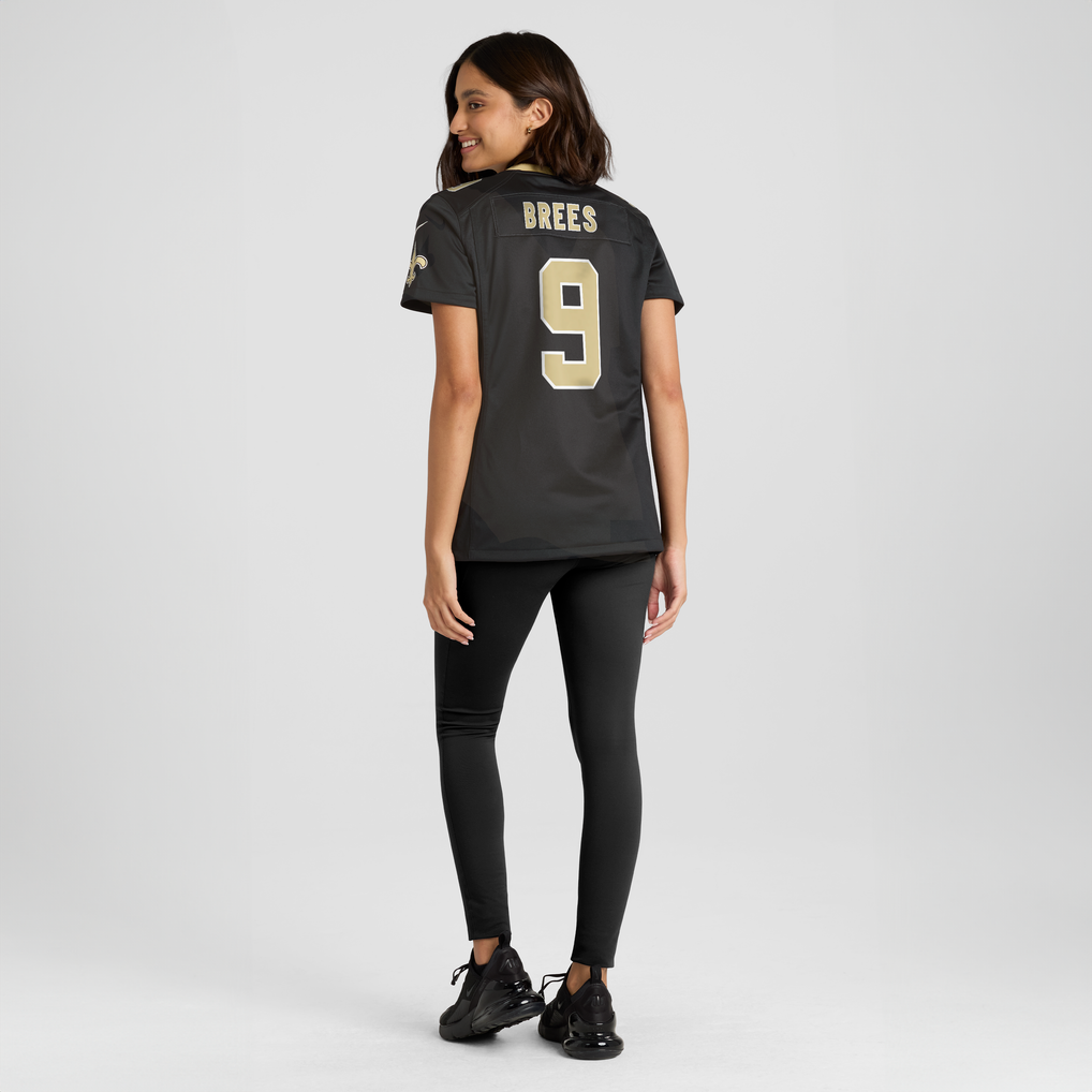 Women's New Orleans Saints Drew Brees Nike  Black Team Game Jersey - Image 6