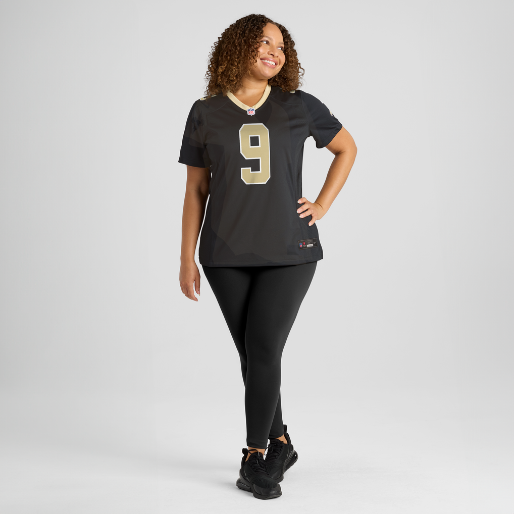 Women's New Orleans Saints Drew Brees Nike  Black Team Game Jersey - Image 7