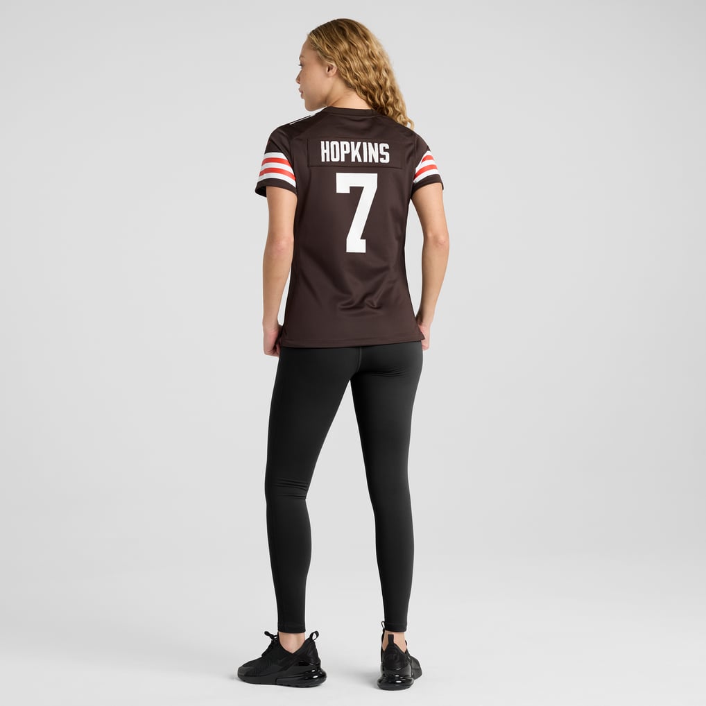 Women's Cleveland Browns Dustin Hopkins Nike Brown Team Game Jersey - Image 6