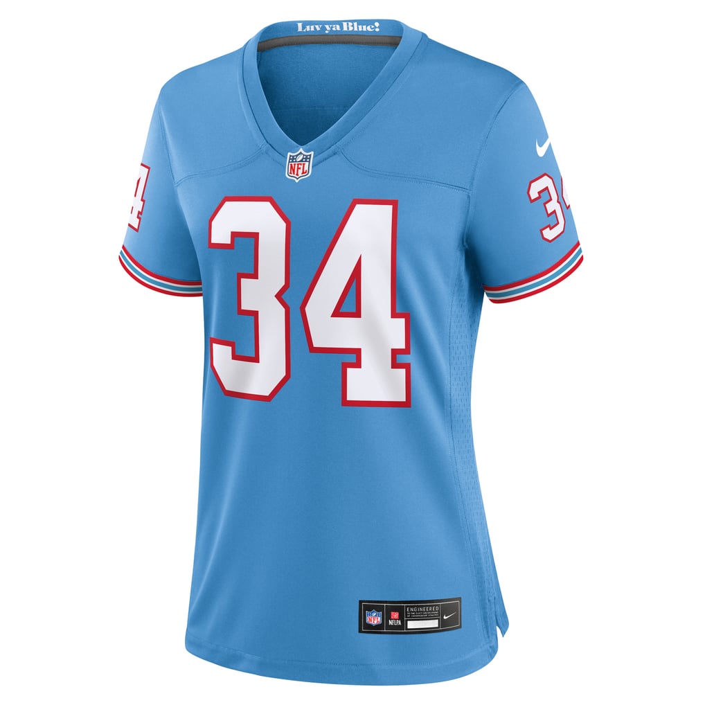 Women's Tennessee Titans Earl Campbell Nike Light Blue Oilers Throwback Retired Player Game Jersey - Image 3