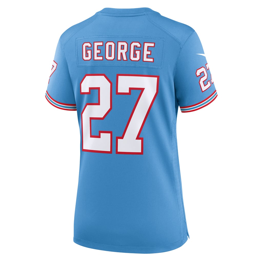 Women's Tennessee Titans Eddie George Nike Light Blue Oilers Throwback Retired Player Game Jersey - Image 4