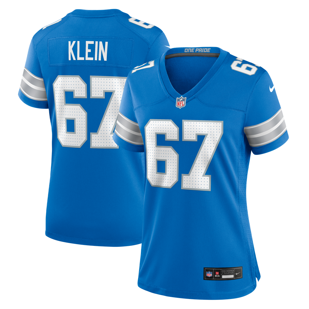 Women's Detroit Lions Elijah Klein Nike Blue Team Game Jersey - Image 1