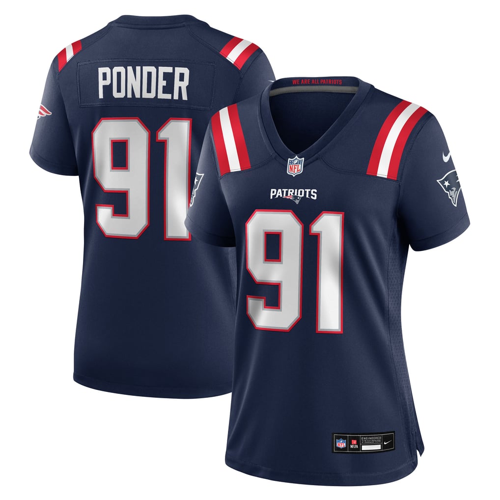 Women's New England Patriots Elijah Ponder Nike  Navy Team Game Jersey - Image 2