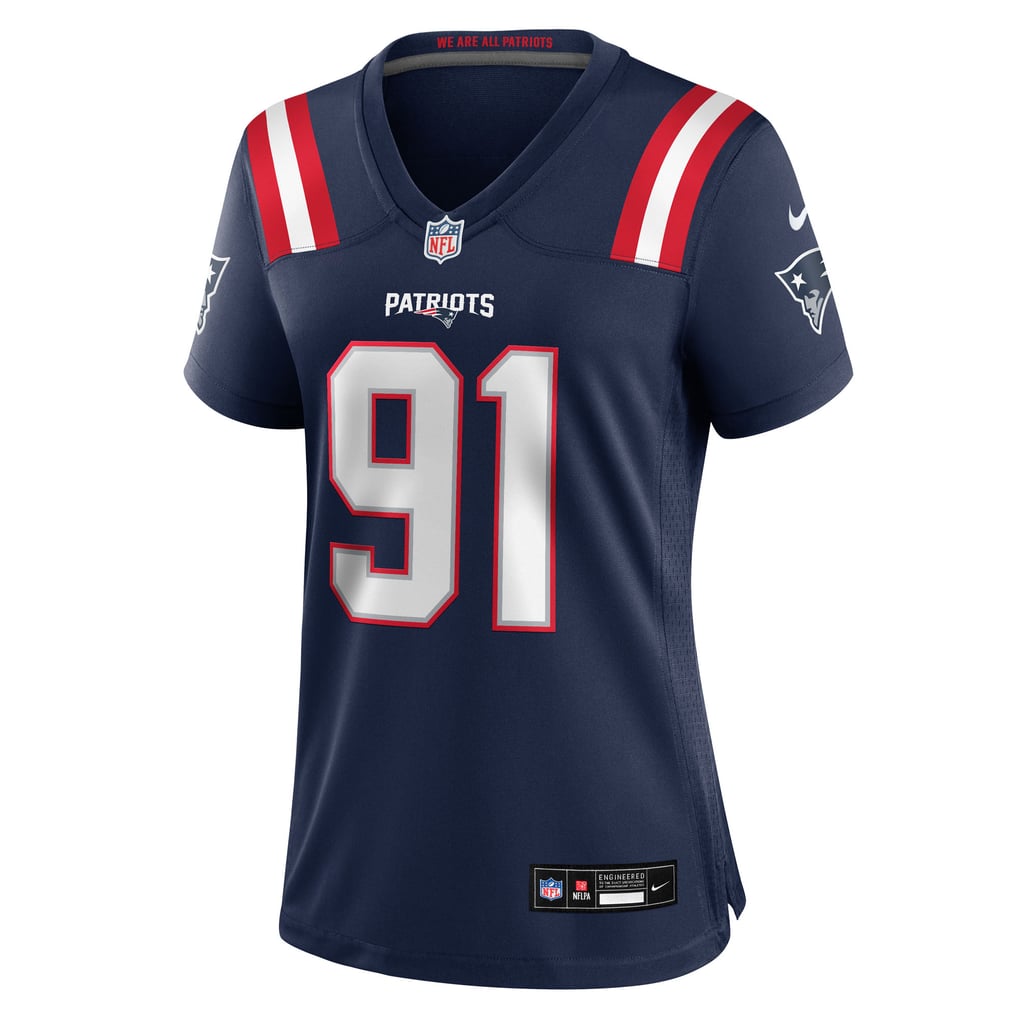 Women's New England Patriots Elijah Ponder Nike  Navy Team Game Jersey - Image 3