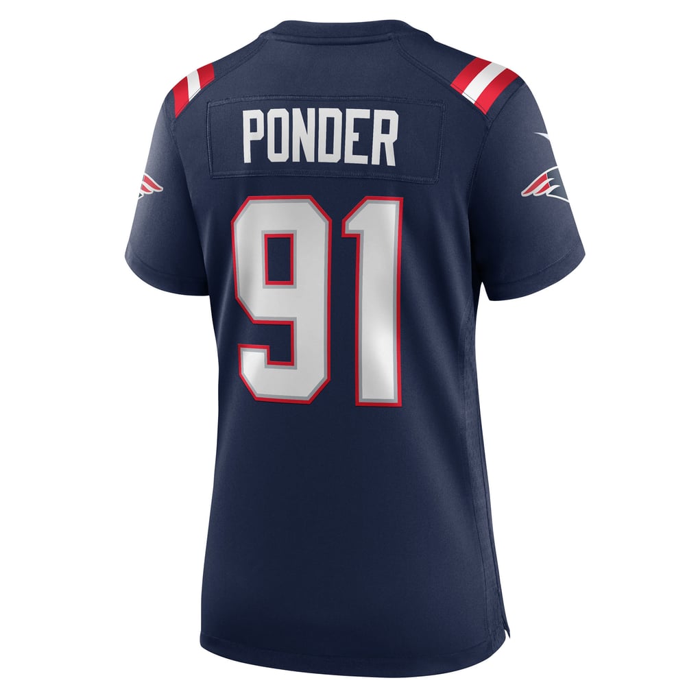 Women's New England Patriots Elijah Ponder Nike  Navy Team Game Jersey - Image 4