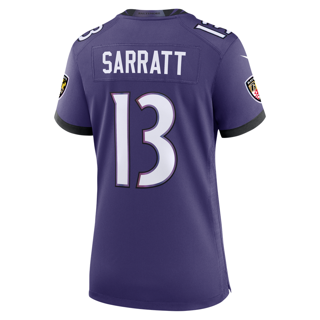 Women's Baltimore Ravens Elijah Sarratt Nike Purple Team Game Jersey