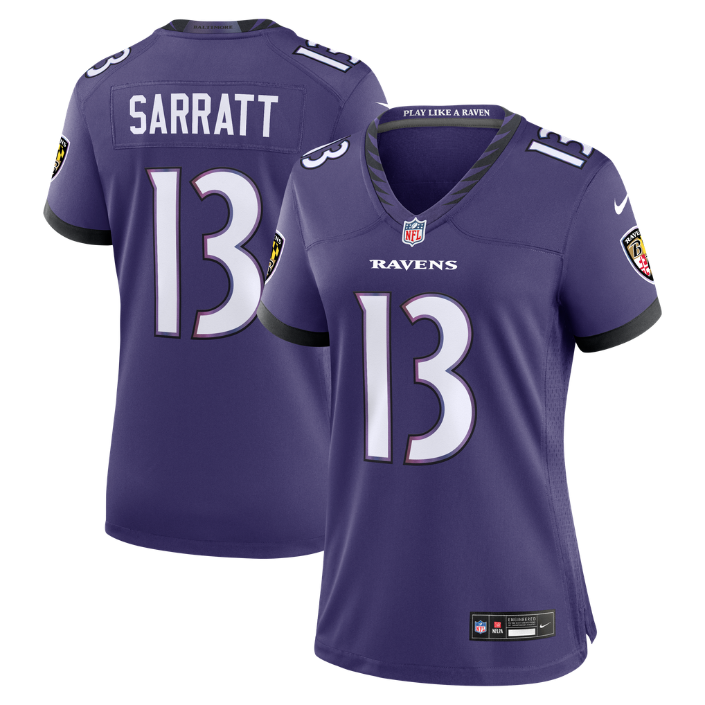 Women's Baltimore Ravens Elijah Sarratt Nike Purple Team Game Jersey