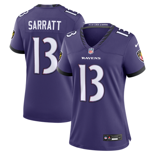 Women's Baltimore Ravens Elijah Sarratt Nike Purple Team Game Jersey