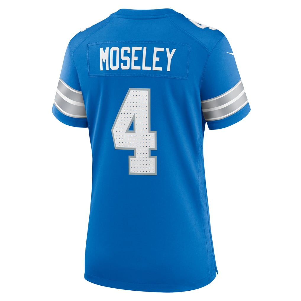 Women's Detroit Lions Emmanuel Moseley Nike  Blue Team Game Jersey - Image 4