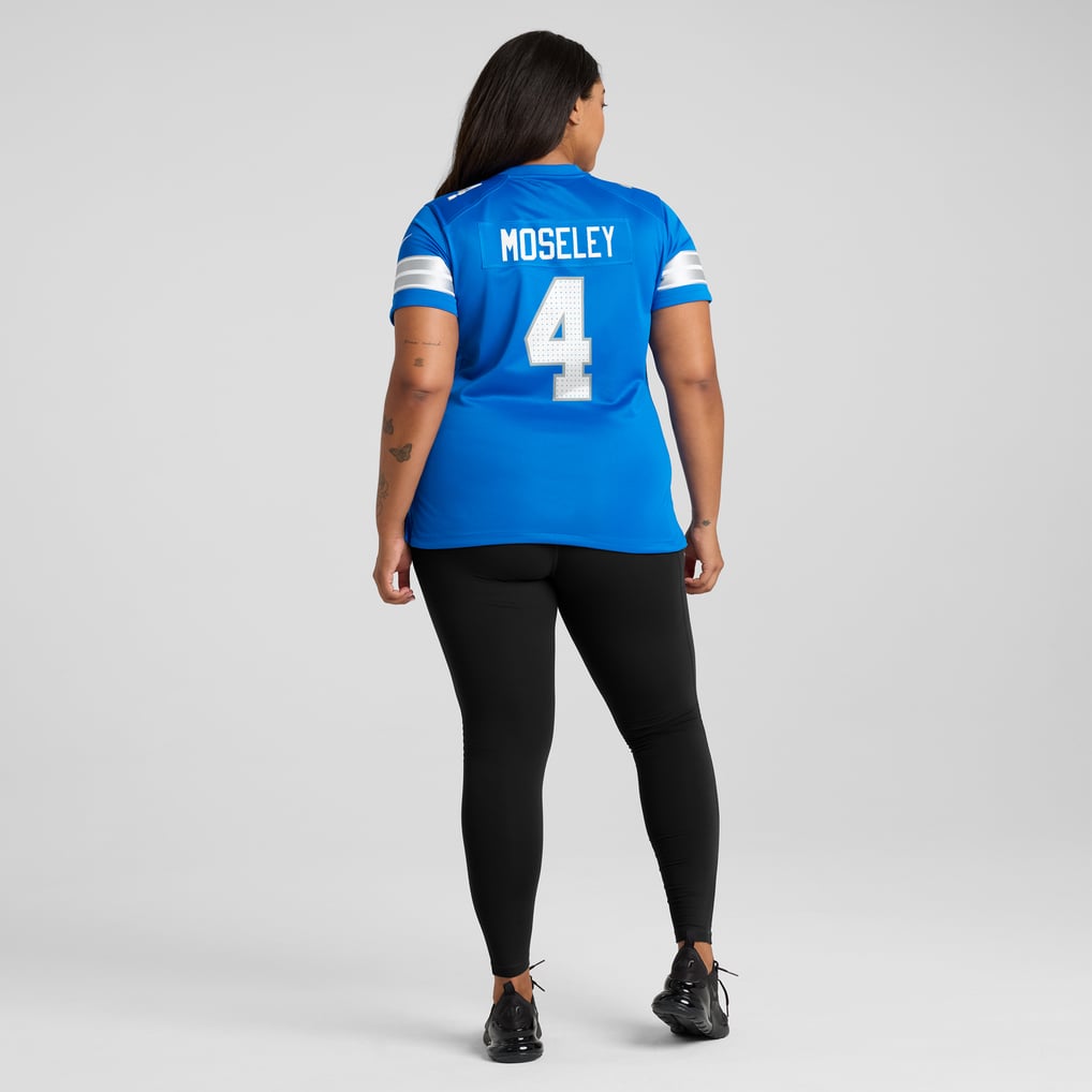Women's Detroit Lions Emmanuel Moseley Nike  Blue Team Game Jersey - Image 8