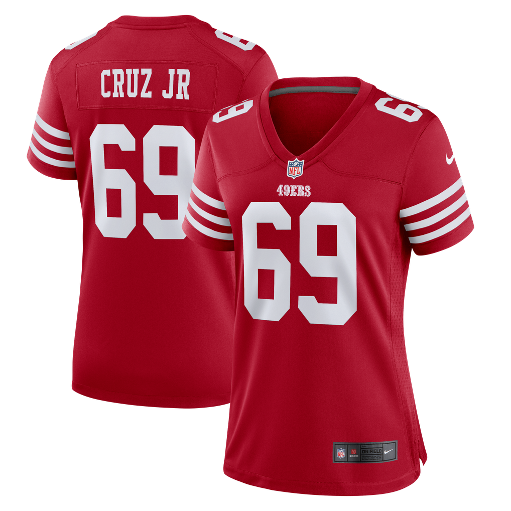 Women's San Francisco 49ers Enrique Cruz Jr. Nike Scarlet Team Game Jersey - Image 1