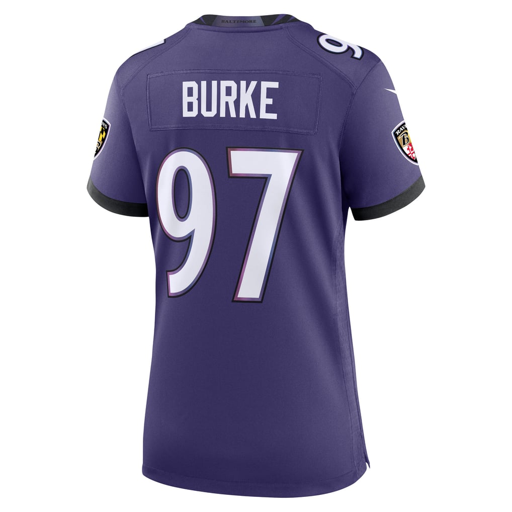 Women's Baltimore Ravens Ethan Burke Nike Purple Team Game Jersey
